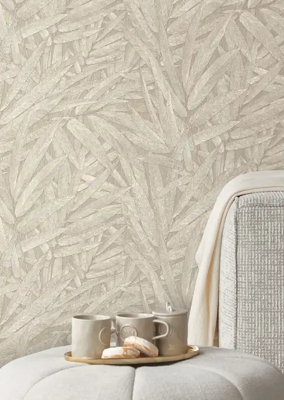 Jetzt Kaufen Tapete Embossed Foliage Beigegrau