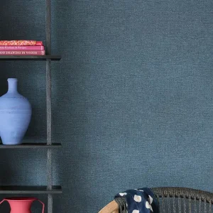 Abverkauf Tapete Textile Look Blau
