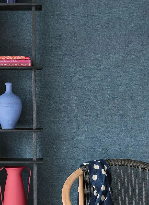 Abverkauf Tapete Textile Look Blau
