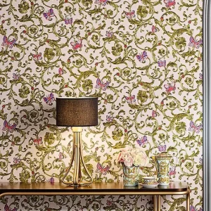 Bestpreis Tapete Versace Barocco Rosa