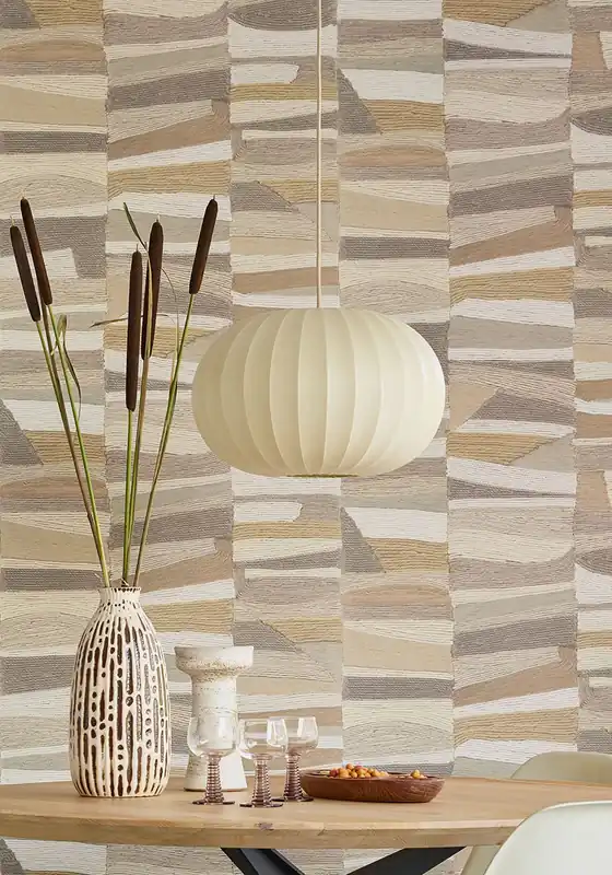 Tapete Wool Graphics Beige Nur Für Kurze Zeit