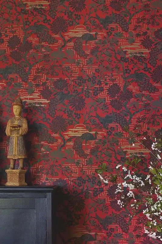 Tapete Orangerie Rot Abverkauf