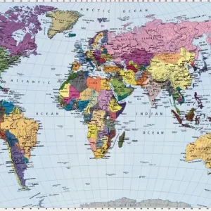 Billig Fototapete World Map