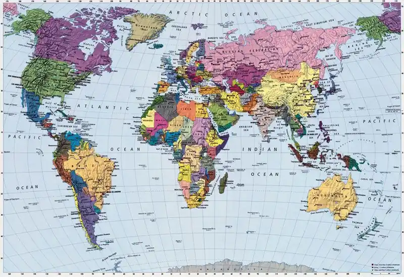 Billig Fototapete World Map
