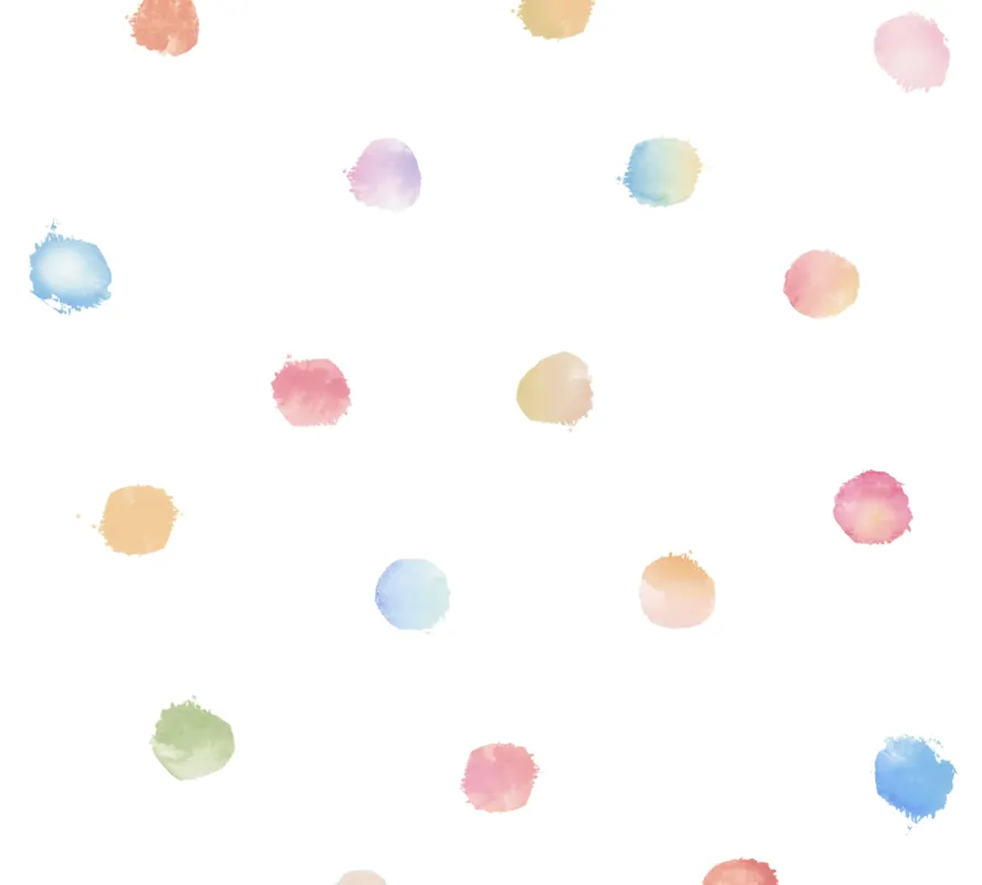 Billig Vliestapete Punkte Bunt Weiß – Aquarell-Optik für Kinderzimmer