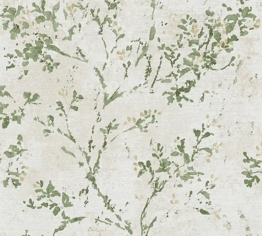 Must-Have Vliestapete Floral Beige Creme – Zartes Blätter-Motiv & Struktur
