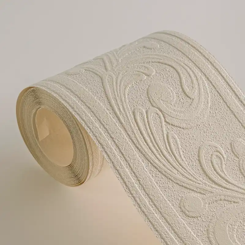 Geprüft A.S. Création Bordüre Barock Weiß – Strukturiertes Ornament-Profil (5,00 m x 0,13 m)