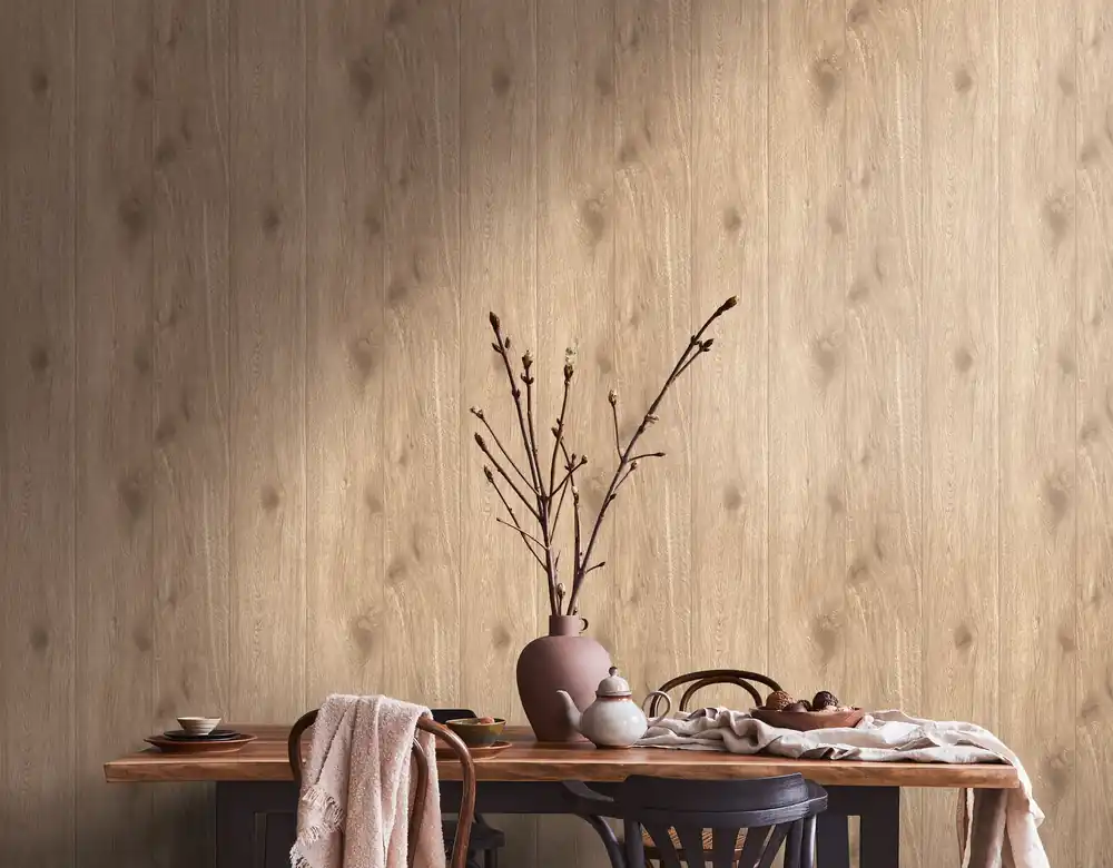 Holzoptik Tapete Hellbraun Beige – Rustikale Holzbretter (Vlies) Sonderaktion