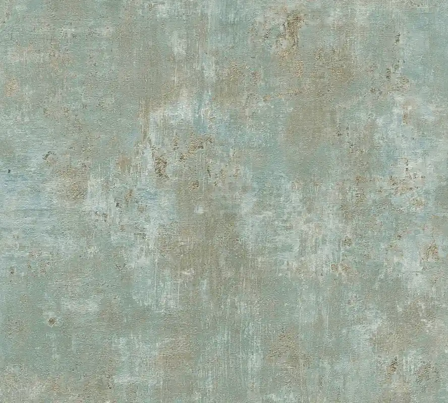 Betonoptik Tapete Grün Gold – Metallic Shabby-Chic (Satin auf Vlies) Echt
