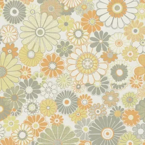 Abverkauf A.S. Création Retro Chic, Florale Tapete, orange, grün 395353