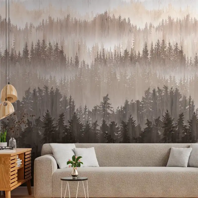 Wald Fototapete Braun Beige – 3 Bahnen (1,59m x 2,80m) Preis Gesenkt