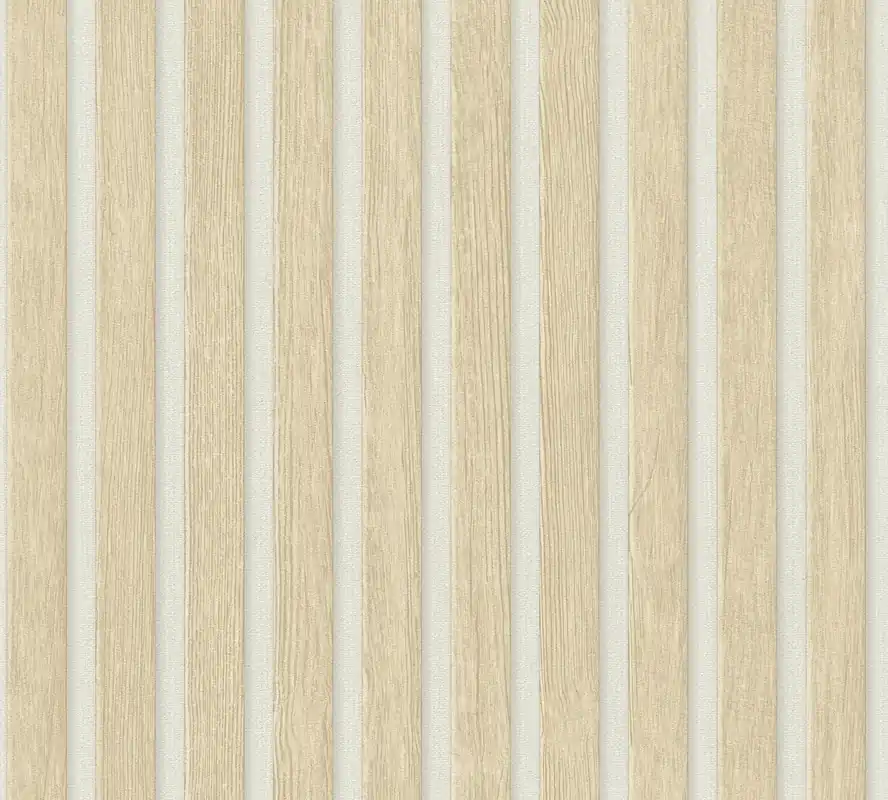 Vliestapete Holzoptik, beige, weiß, Paneele, A.S. Création 391097 Versand Am Gleichen Tag