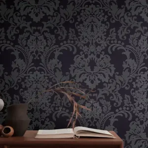 A.S. Création Black & White, Barock Tapete, schwarz, silber 361663 Expressversand