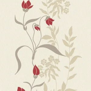A.S. Création Casual Living, Floral, creme, rot und beige 958741 Geprüft