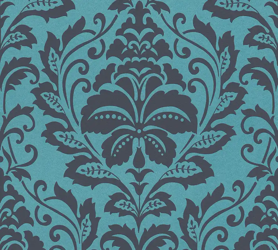 A.S. Création Attractive, Barock Tapete, türkis, schwarz 369105 Mega-Angebot