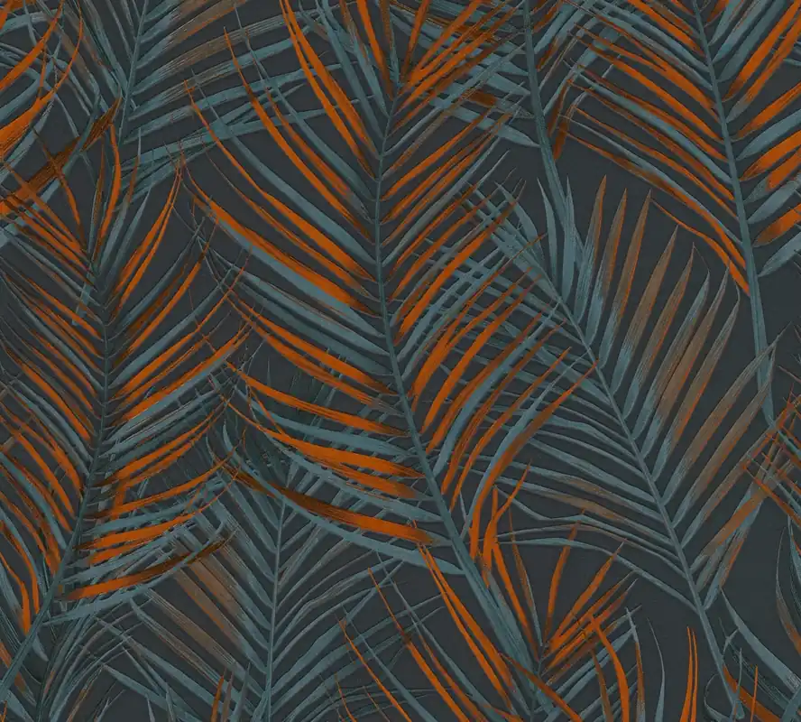 A.S. Création Attractive 2, Florale Tapete, schwarz, orange 390386 Solange Der Vorrat Reicht