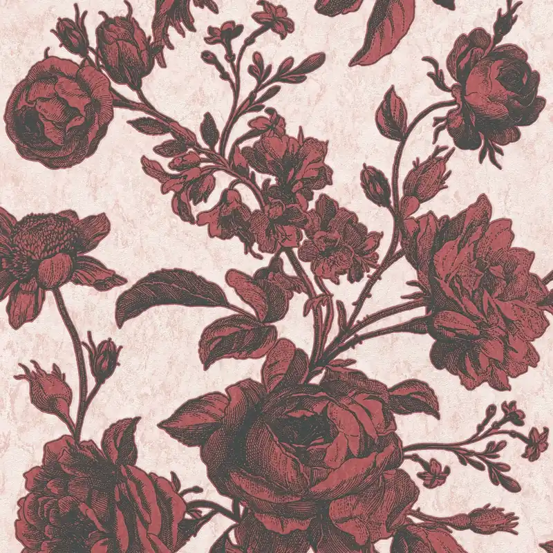 Sonderaktion A.S. Création My Home My Spa, Florale Tapete, rot, rosa 387004
