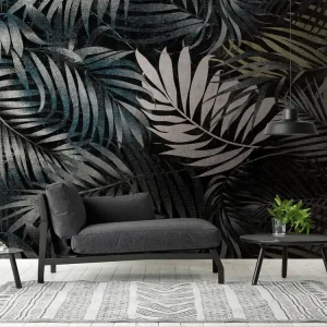 Zertifiziert Livingwalls The Wall, Dschungeltapete, schwarz, grau 382381