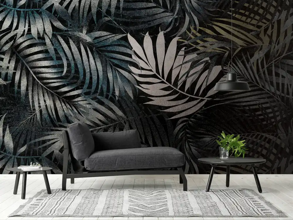 Zertifiziert Livingwalls The Wall, Dschungeltapete, schwarz, grau 382381