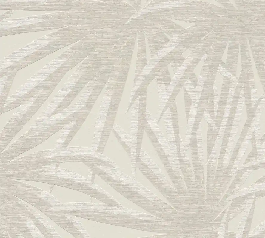 A.S. Création Casual Living, Palmenblätter, creme und hellgrau 393381 Markenprodukt