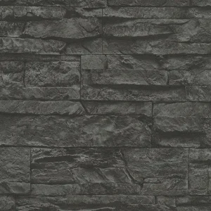 A.S. Création Best of Wood`n Stone 2nd Edition, Steintapete, schwarz, grau 707123 Sonderangebot