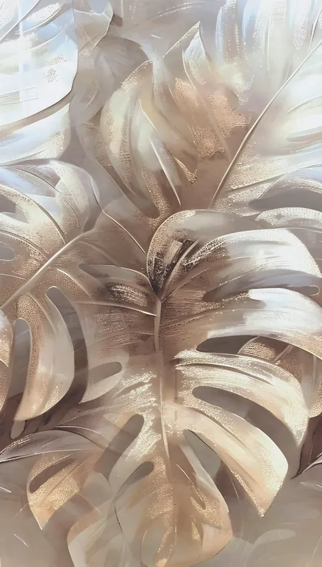 Must-Have Vliestapete, Palmenblätter, beige 790161