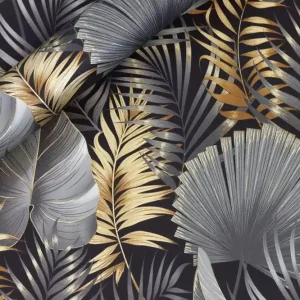 Direktkauf Rasch Selection Vinyl/Vlies, Botanical, grau schwarz 462043