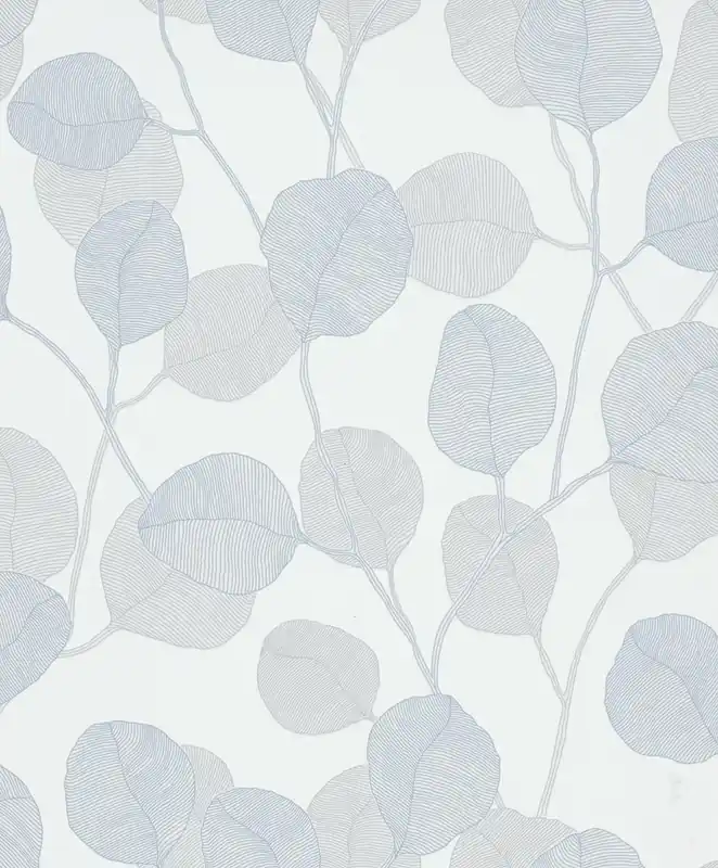 Marburg GZSZ Vliestapete, Floral, weiß, blau-grau 34808 Schnäppchen