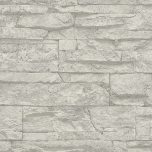 A.S. Création Best of Wood`n Stone 2nd Edition, Steintapete, grau, weiß 707116 Neu