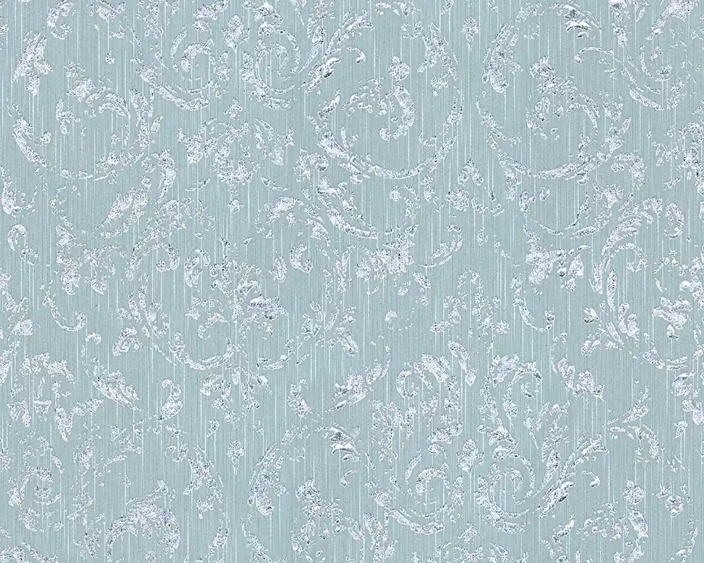 Neue Kollektion Architects Paper Metallic Silk, Barock Tapete, blau, grün 306605