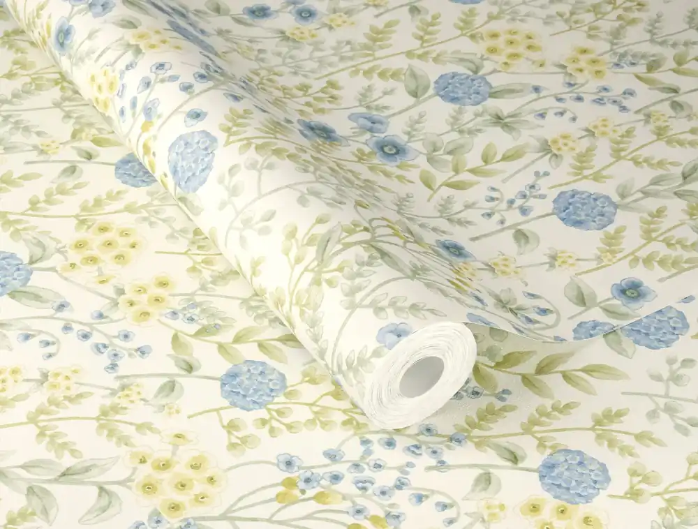 Günstig Vliestapete Blumen blau 793710