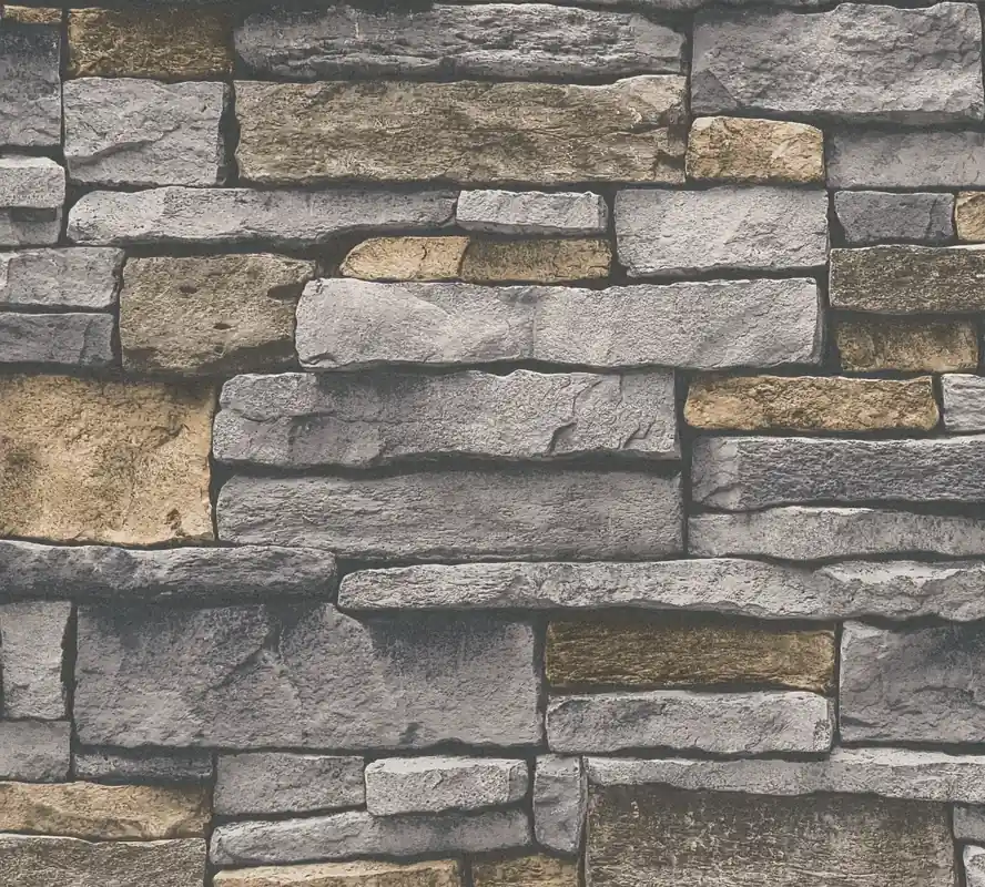 Sonderangebot A.S. Création Bricks & Stones, Steintapete, grau, beige 388131