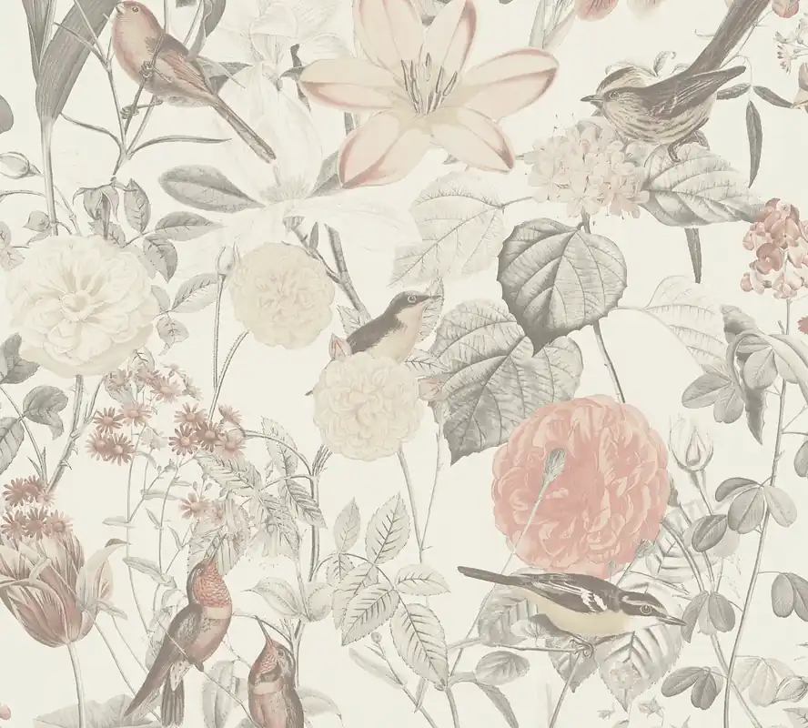 Bestseller A.S. Création Exotic Life, Florale Tapete, bunt, grau 372762