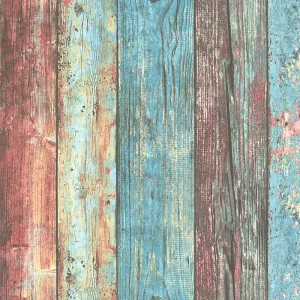 A.S. Création Best of Wood`n Stone 2nd Edition, Tapete in Holzoptik, bunt, blau 307231 Rabatt