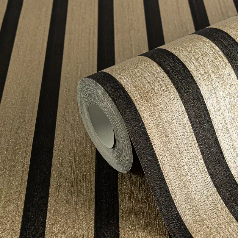 Top-Angebot Holzpaneele Tapete Gold-Schwarz – Glänzend und Luxuriös