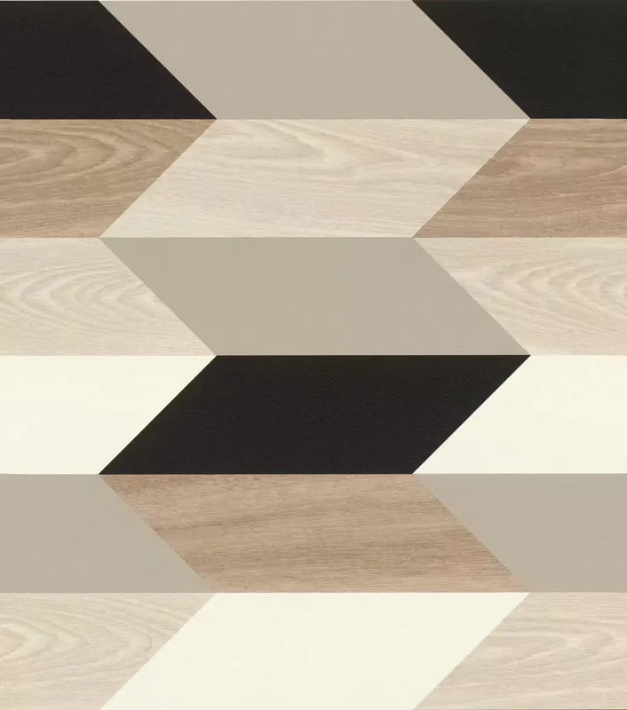 Echt Vliestapete 638554 mit grafischem Muster in Beige und Braun