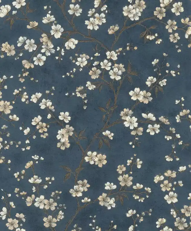 Schneller Versand Tapete Kirschblüten in Blau 456738