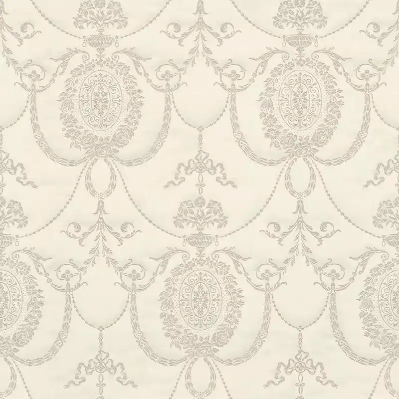 Markenware Ornament Allover Vliestapete in Creme-Cremeweiß Selection 532104