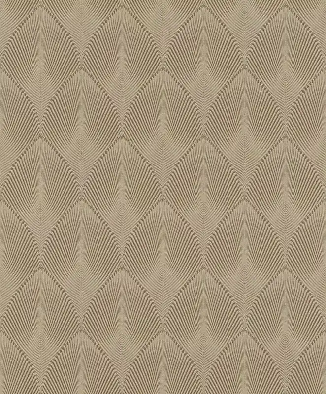 Zertifiziert Vliestapete Pfauenfedern Beige-Gold 535822