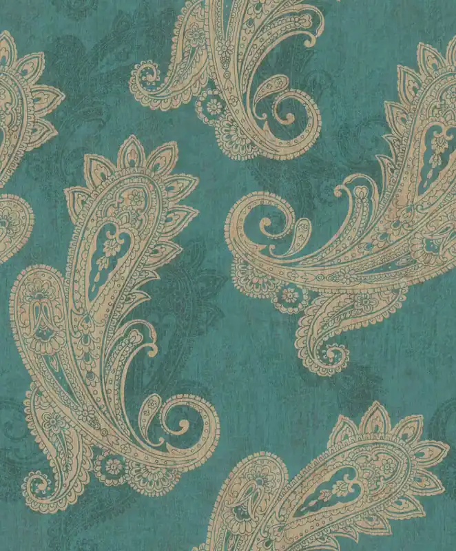 Paisley Vliestapete in Grün-Opalgrün hell Selection 746457 Preisreduziert
