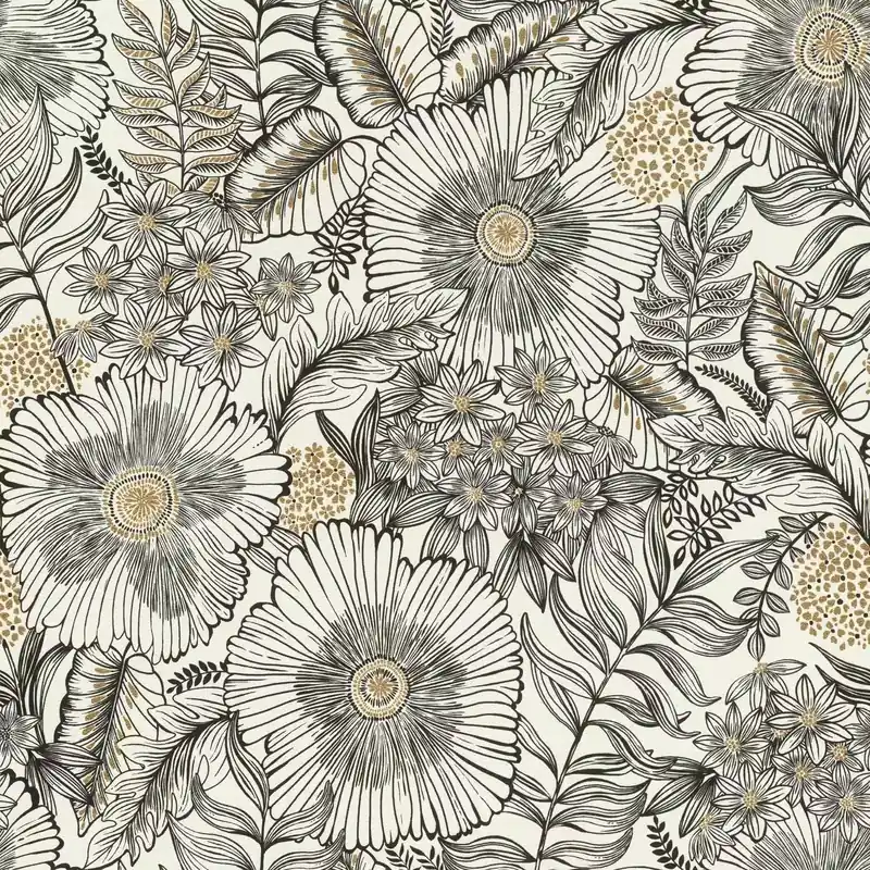 Mega-Angebot Floral Vliestapete in Weiß & Gold - Selection 686555
