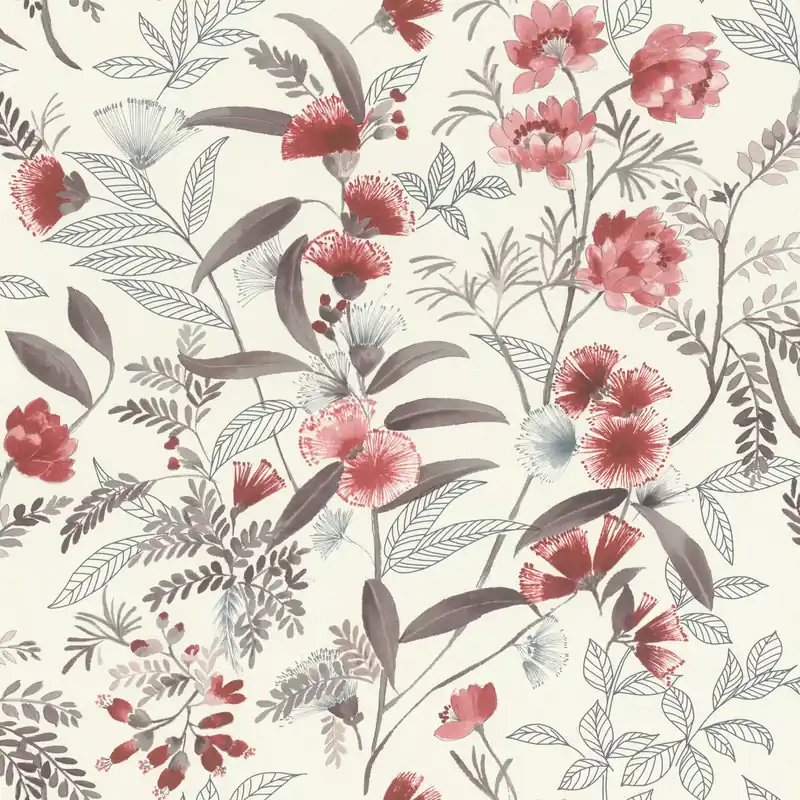 Blumen Vliestapete in Rot-Dunkelrot Selection Vinyl/Vlies 869118 Begrenztes Angebot