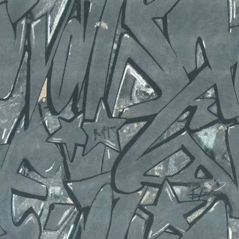Preiswert Papiertapete mit Graffiti in Grau - 202021