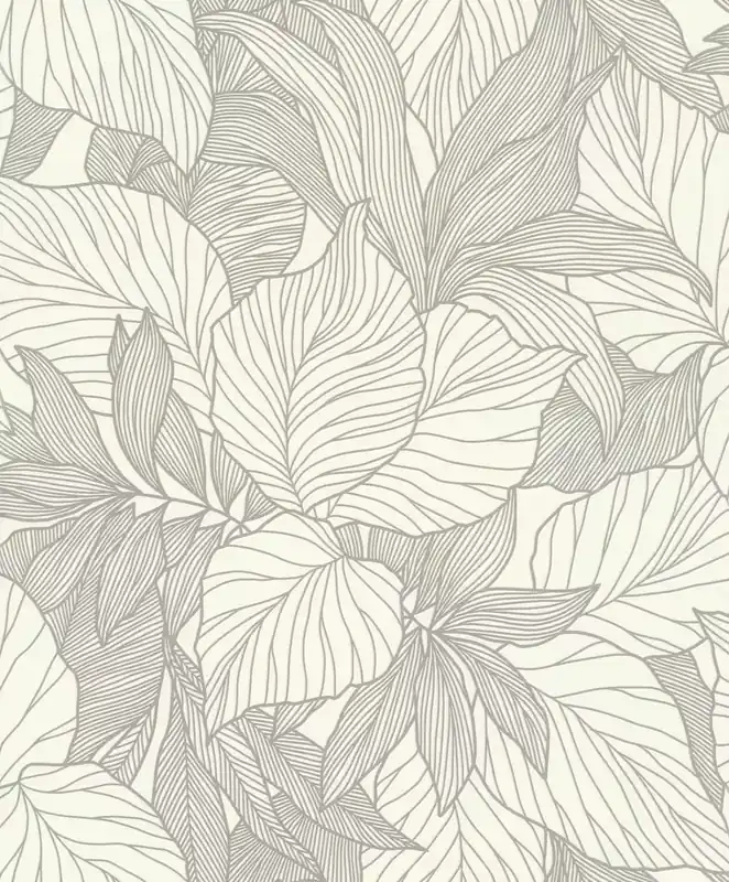 Blätter Vliestapete in Weiß-Cremeweiß Deco Style 314922 Zertifiziert