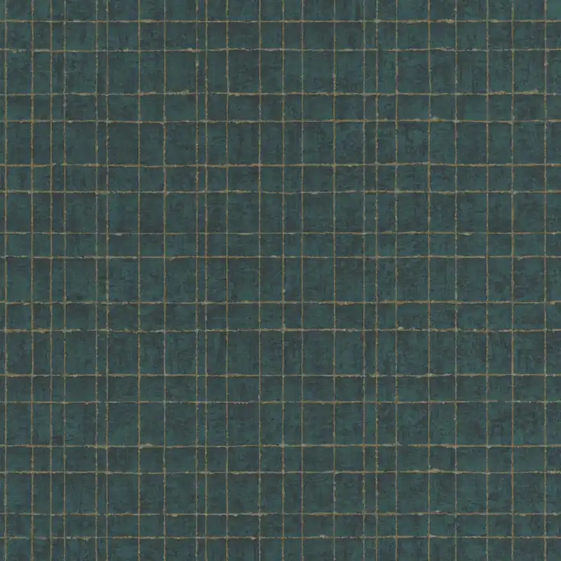 Neue Ware Vliestapete kariert in Petrol 551358