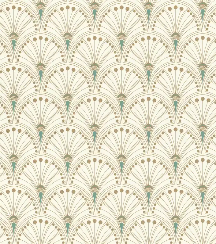 Saisonangebot Vliestapete Art-Deco in Beige Grün 792232