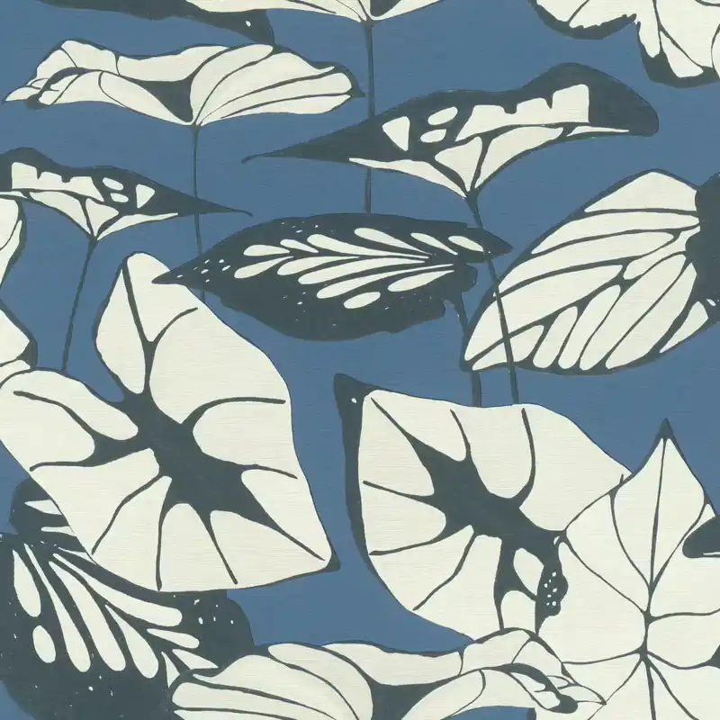 Lotusblätter Vliestapete in Blau-Dunkelblau Selection 539653 Expressversand