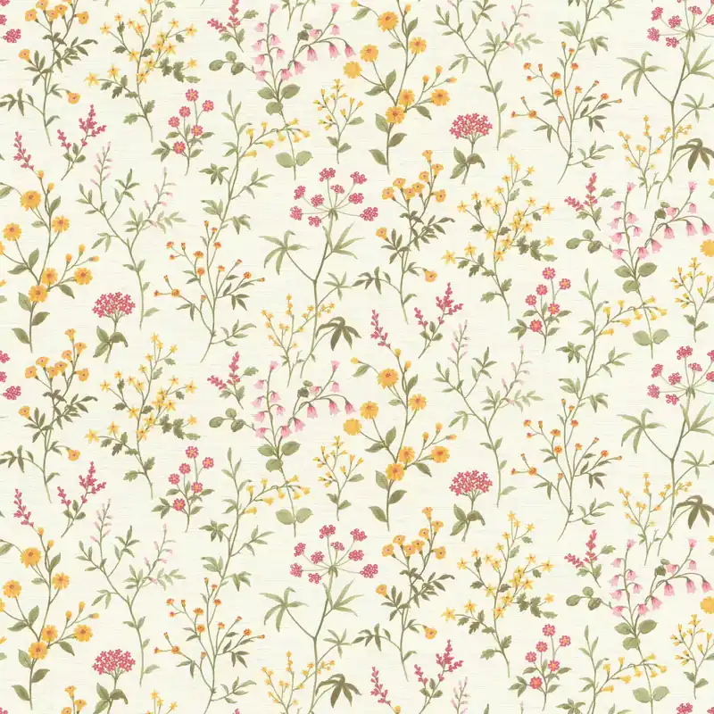 Selbstklebende Tapete Blumen Daisy 370317 - Geblümte Tapete mit Wildblumen in Gelb, Rosa und Grün Nur Heute