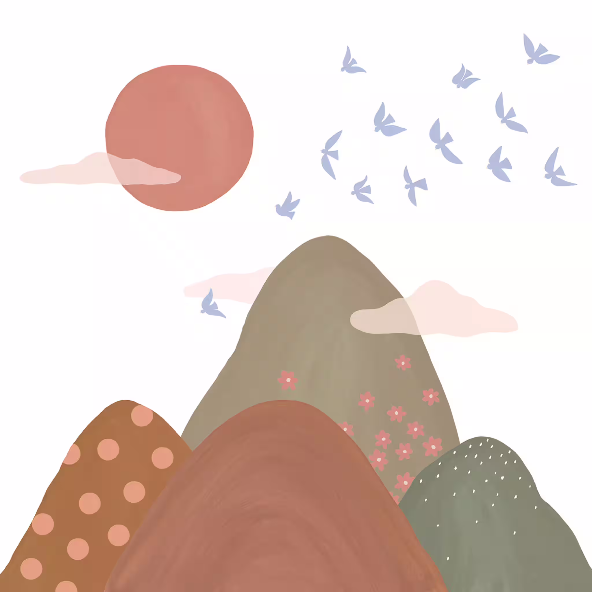 Fototapete Mountain Tops in Orange Roomblush - RB353 Günstig