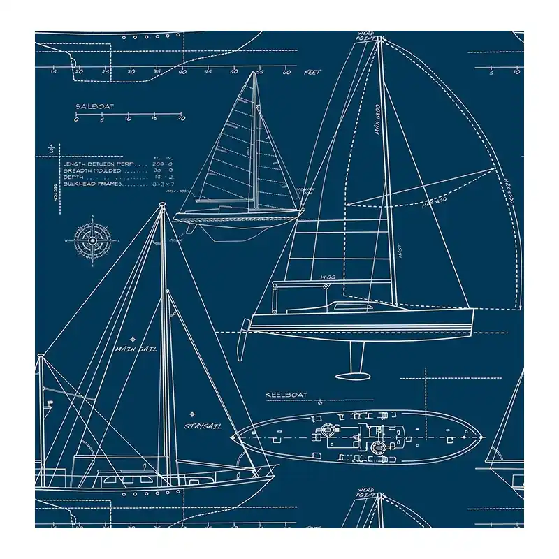 Maritime Tapeten Geometric Boats Top-Seller
